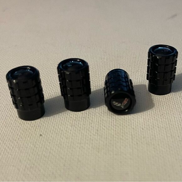 Corvette Valve Stem Caps in Black with Logo NWT - Picture 3 of 4